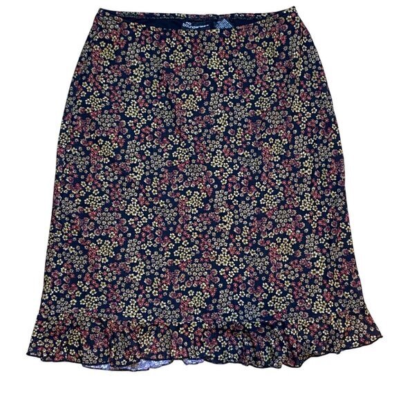 Y2K 90s No Boundaries Floral Mesh Stretchy Skirt 7/9 - Picture 1 of 7